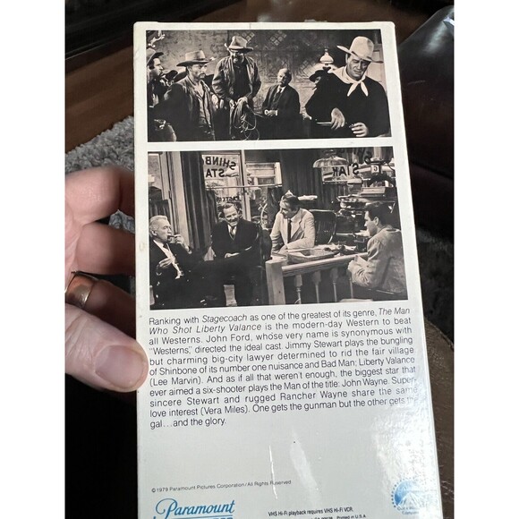 The Man Who Shot Liberty Valance VHS SEALED Watermarks Paramount NO BARCODE 1979 - Picture 2 of 8
